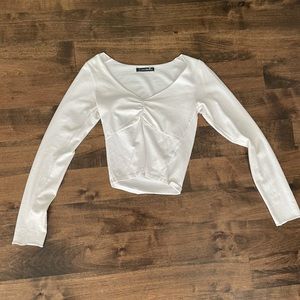 Brandy Melville White Long Sleeve Top